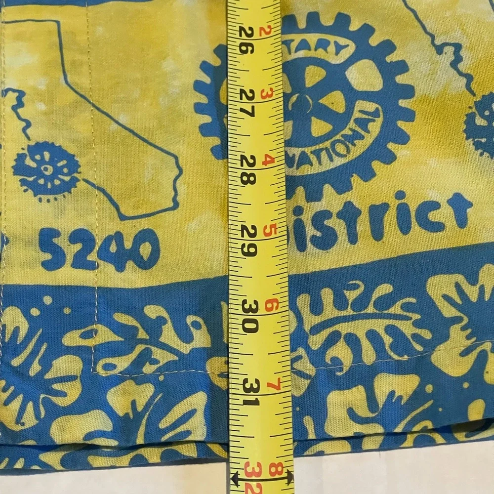 Rum reggae button up‎ shirt mens XL blue/yellow